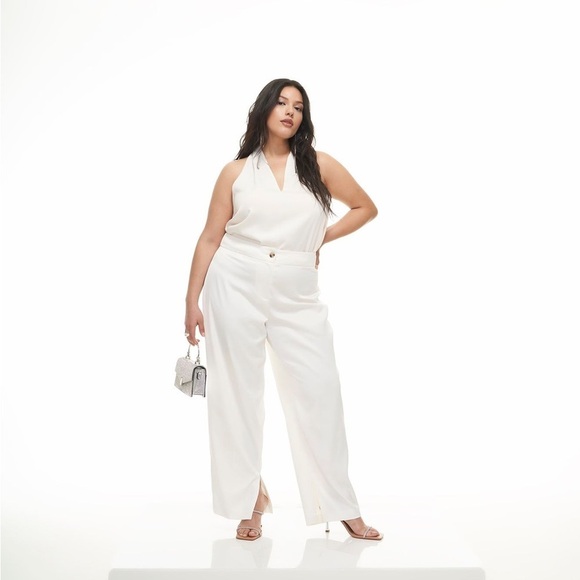 Addition Elle White High Rise Wide Leg Pants Size 18 NWT - Picture 1 of 13